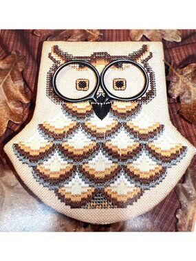 What A Hoot! Owl Scissor-Keep & Needle Minder Cross-Stitch Pattern